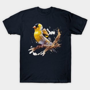 Goldfinch Bird On A Tree T-Shirt